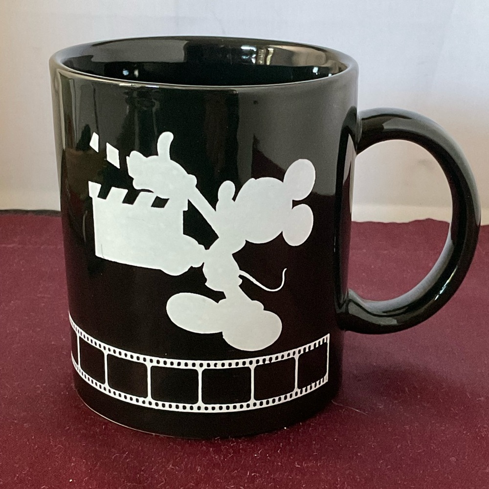 Disney Black and White Mickey Filmstrip Mug Vintage 1987